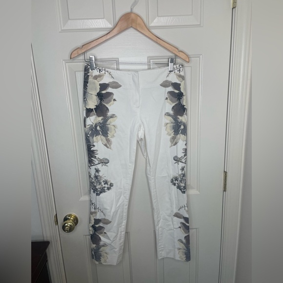 Donna Degnan White Floral Print Jacket & Pants Set Women’s Size 4 Cotton Blend - Picture 7 of 14